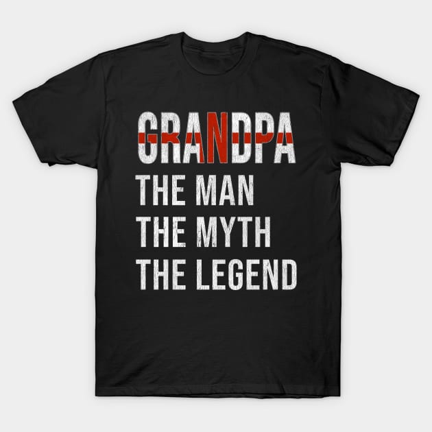 Grand Father English Grandpa The Man The Myth The Legend - Gift for English Dad With Roots From  England T-Shirt by Country Flags